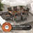 Allye Acacia Patio Dining Set with Rectangular Table , Cushions Included-559376777-559376782