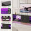 203cm TV Stand for TVs up to 85", High Gloss Fluted Entertainment Center with LED Lights and 2 Drawers-1778782549