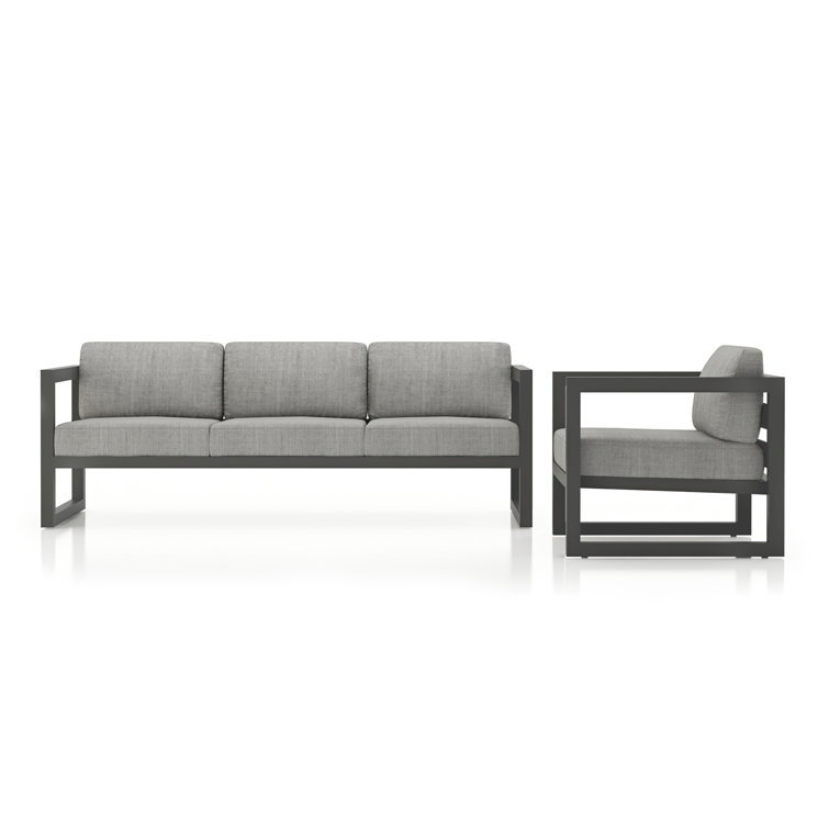 Smith Patio Sofa and Lounge Chair with Sunbrella® Cushions