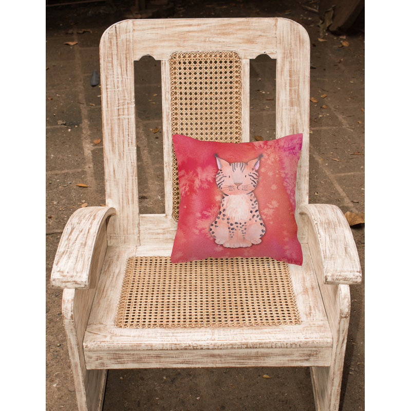 Coussin intérieur/extérieur en aquarelle lynx, 18 po x 18 po