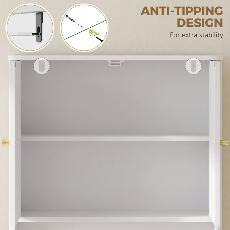 Over The Toilet Storage Cabinet, Bathroom Organizer, White
