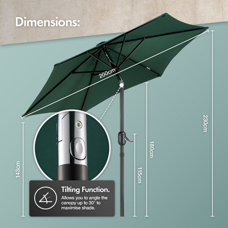 VonHaus Parasol 2M, Dark Green