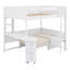Modern Loft Bed Setup with Workstation, Bedside Shelf, Seating Sofa, and Lighting Element-127933082