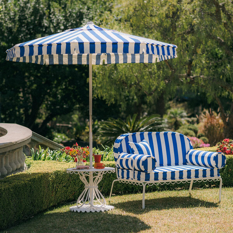 Parasol de marché, Bleu / blanc