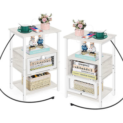 End Table Set and Built-In Outlets
