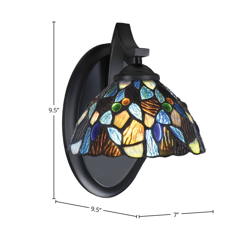 Applique murale en mosaïque bleue Zilo, Noir mat