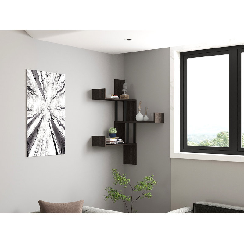 Tablette murale moderne, couleur anthracite, 41,3 po x 23,6 po x 7,9 po | 100% panneau de particules enduit de mélamine, épaisseur: 0,7 pouce | Conception élégante et fonctionnelle, parfaite pour la décoration industrielle et l'organisation