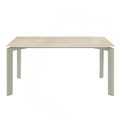 Ingram Ceramic Top & Light Gray Finish Dining Table