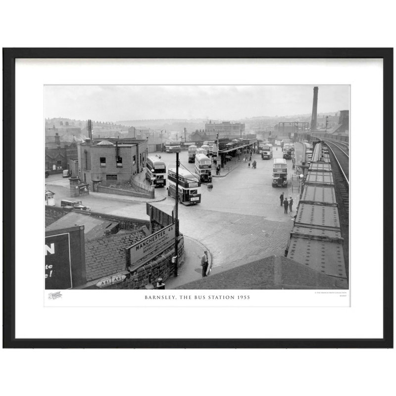 Barnsley, The Bus Station 1955 - Single Picture Frame Print, 40cm H x 50cm W x 2.3cm D
