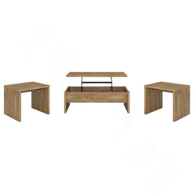 Mango 3-piece Lift Top Cocktail Coffee Table Set