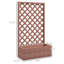 Lit de jardin surélevé avec treillis, brun, largeur extérieure de 13,25 po, 29,5 po x 13,25 po x 53,25 lit à treillis, auto-drainant pour les herbes, 29,5 po x 13,25 po x 53,25 po, brun