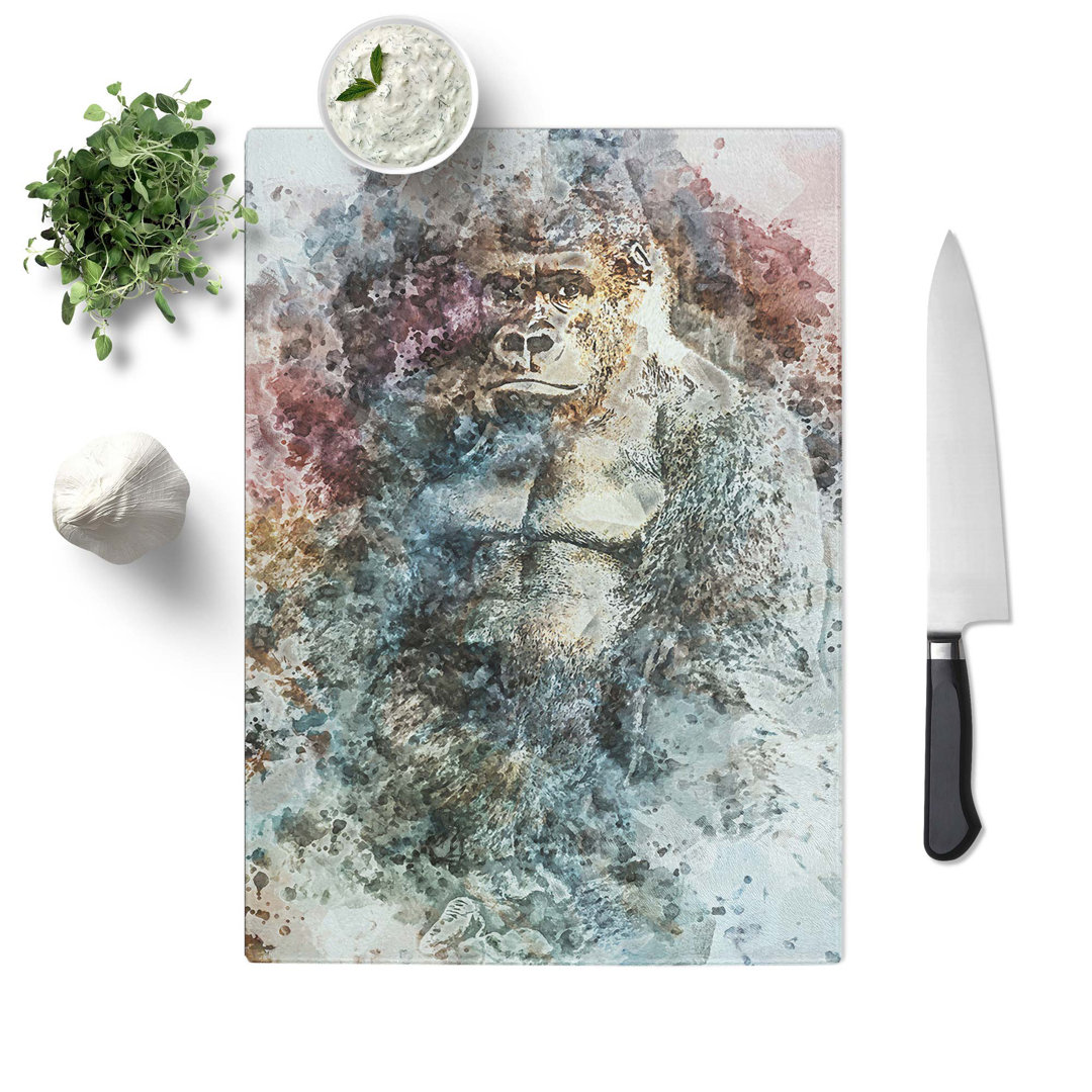 Tempered Glass The Silverback Gorilla in Abstract Chopping Board
