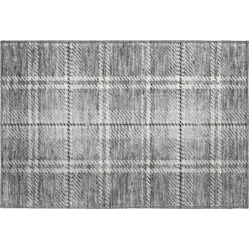 Premium Machine Washable Prisco Gray Rug, Rectangle 1'8" x 2'6"