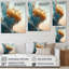 «Abstract Blue and Gold Leaves I», reproduction sur toile-670093275-670092327