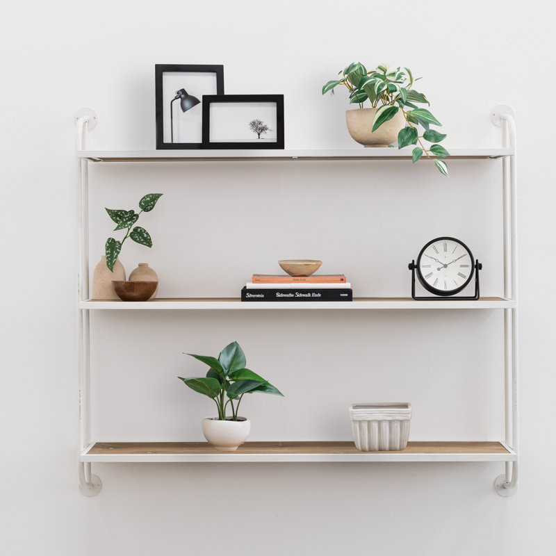 Étagère murale Emery, Blanc, H 34 po x l 38 po x P 8 po