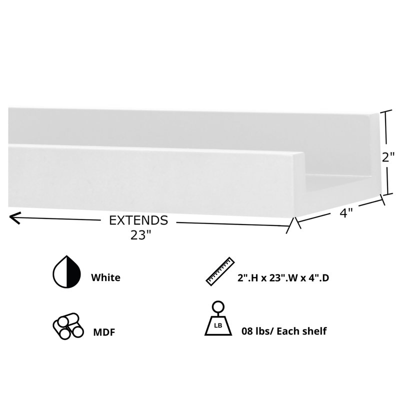 Tablette murale 4 pièces Drea, Blanc