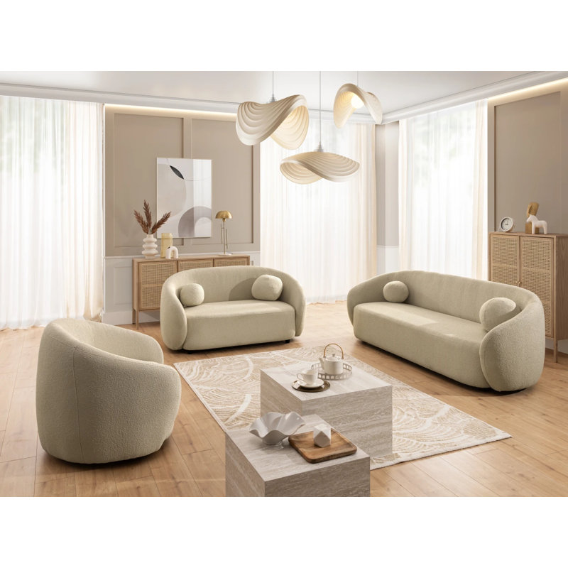Roundi 3 - Piece Living Room Set, Beige