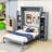 Dannen Murphy Bed with LED Lights and Adjustable Shelves-584802789-579354315