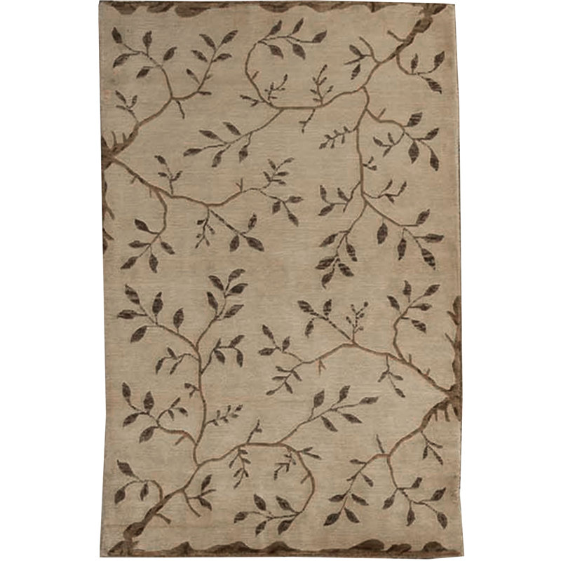 Hand-Knotted High-Quality Beige and Green Area Rug
