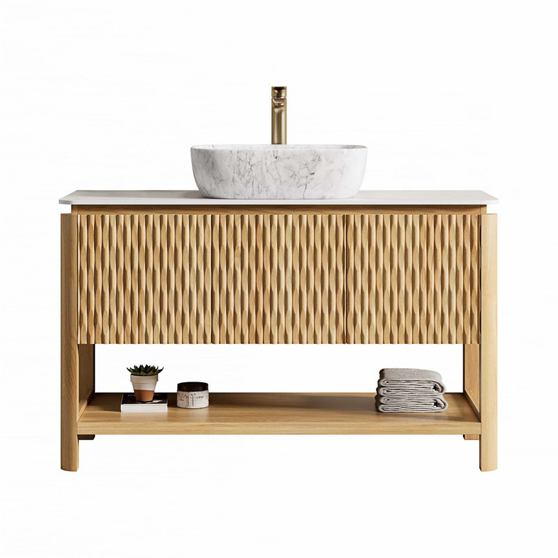 Meuble-lavabo autoportant en contreplaqué, 48"