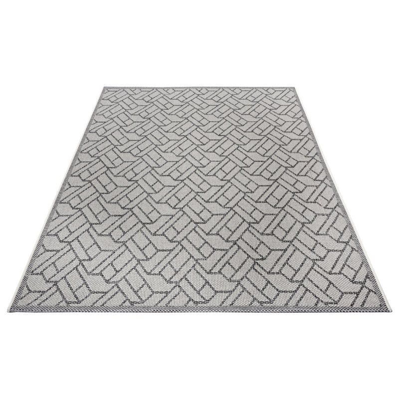 Flatweave Beige/Grey Rug, Rectangle 115 x 170 cm