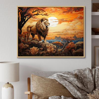 «Lion surréaliste Savannah surréaliste II», reproduction sur toile