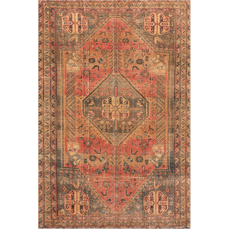 Ottavia Medallion Washable Area Rug, Rectangle 3' x 5'