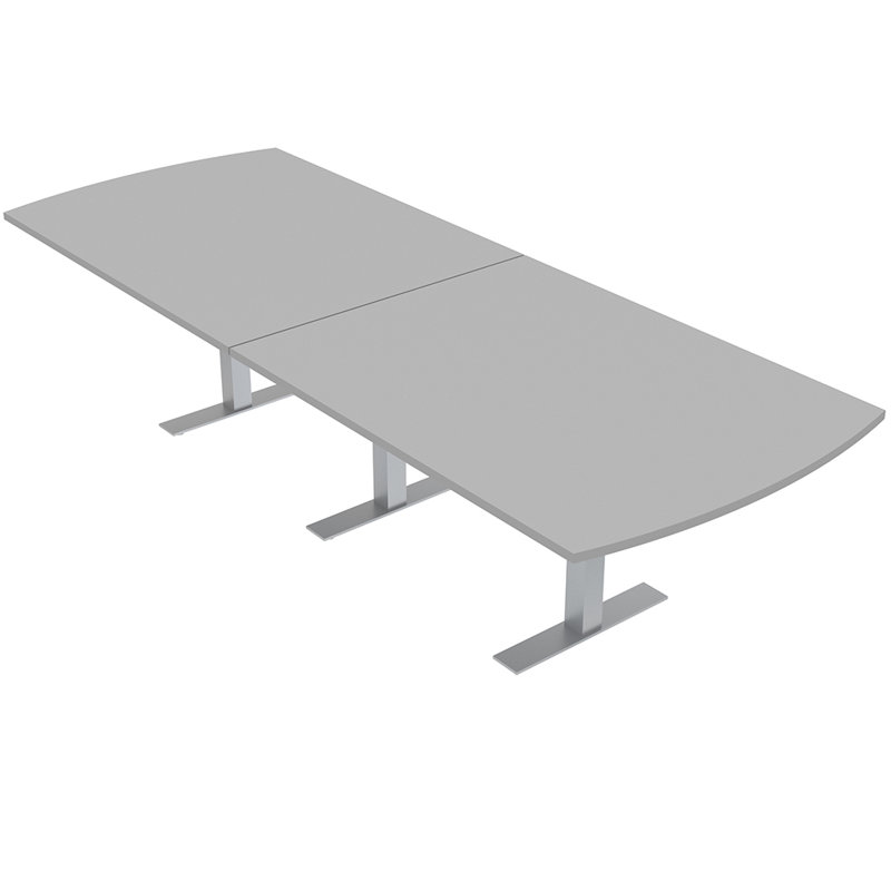 Table de conférence Pavert Arc, Argent argent, Brouillard gris, L 96 po x l 48 po