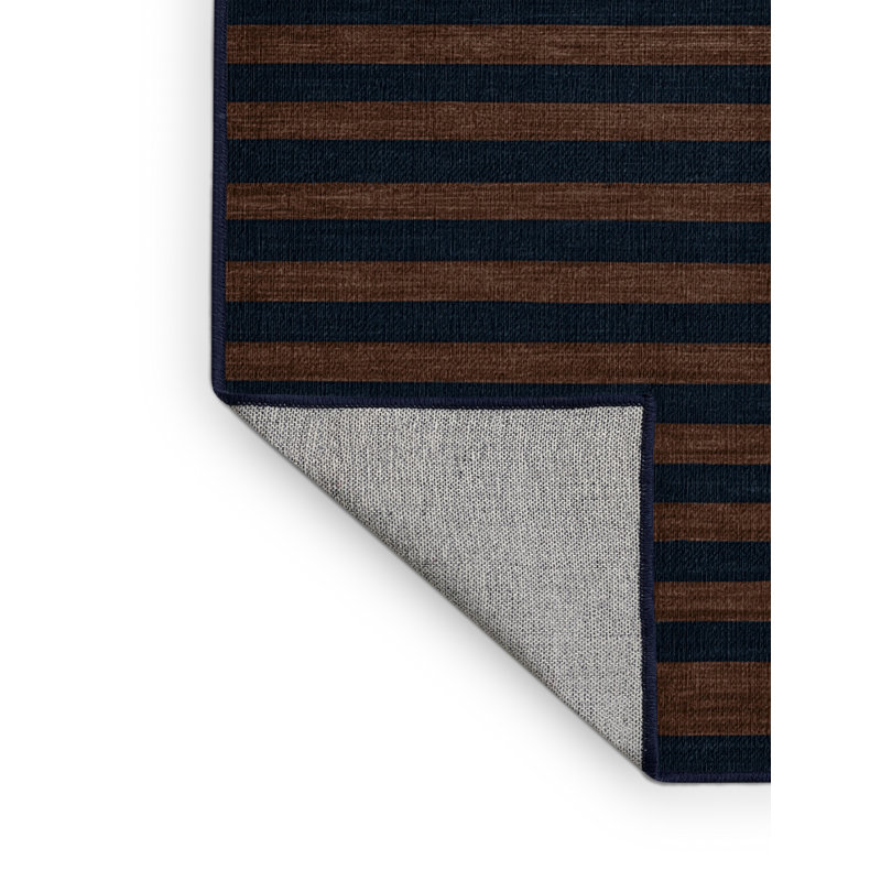 Tapis gris à rayures horizontales lavable à la machine, Carré 5 pi