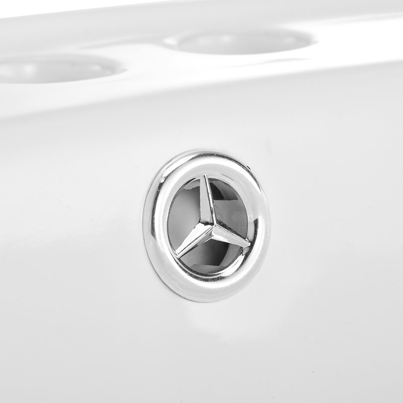 Semi Recessed Bathroom Sink, 19.09 x 16.73 Inch Oval White Ceramic Vessel Sink with Overflow Hole and 3 Faucet Holes, Drop in Modern Lavatory Vanity Bath Wash Bowl Basin, Ideal for Small Spaces