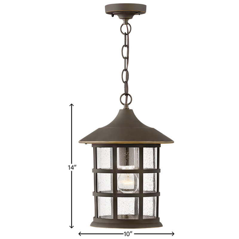 Freeport 1 - Light 14" H Outdoor Hanging Lantern, Oil Rubbed Bronze