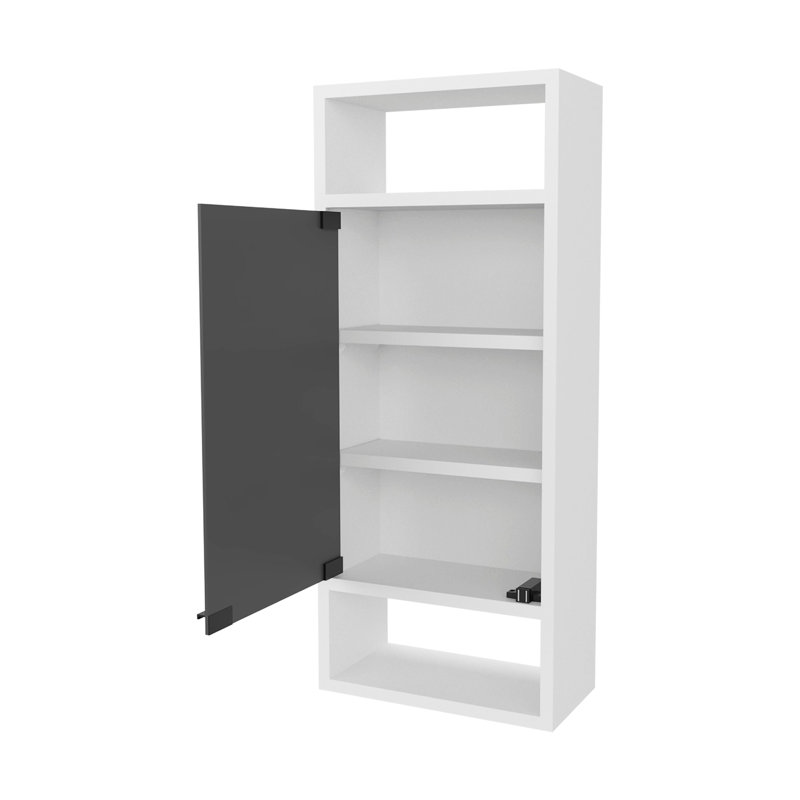 Armoire à pharmacie murale blanche avec porte miroir et rangement ouvert, 11,75 po de largeur, 10 15 po