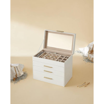 4-Tier Jewellery Storage Organiser with Glass Lid
