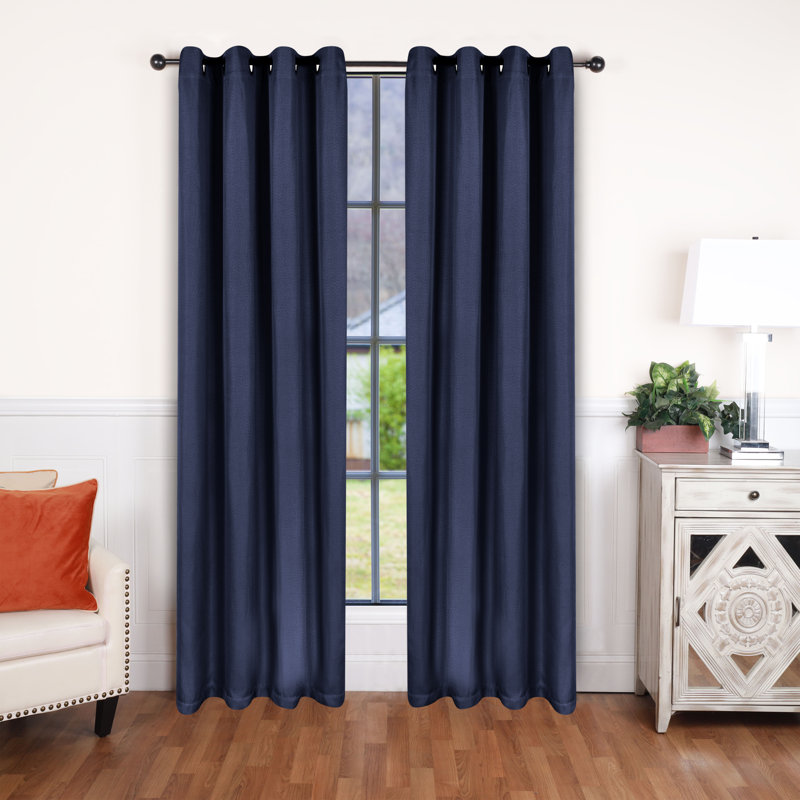 Panneau de rideau obscurcissant 100% polyester, L 52 po x L 84 po, Marine