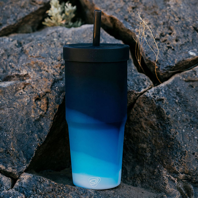 Silipint: Gobelets en silicone 32 oz pour paille: paquet de 2 rayons de lune - gobelet incassable réutilisable