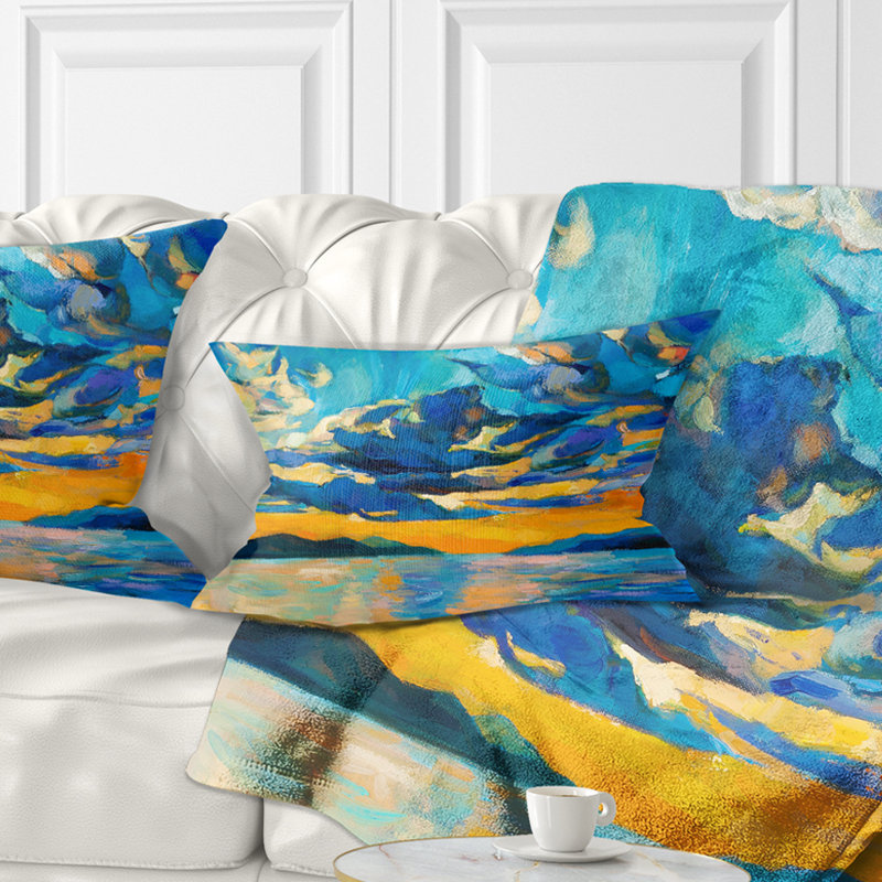Coussin Orange Sunset, 12 po x 20 po, Rectangulaire
