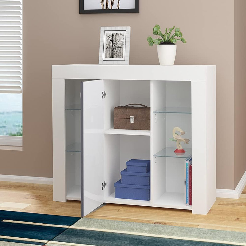 94 cm W Sideboard, White sideboard+Gray door