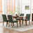Fabric Upholstered Dining Chair Side Chair With Solid Wood Legs-1169751774