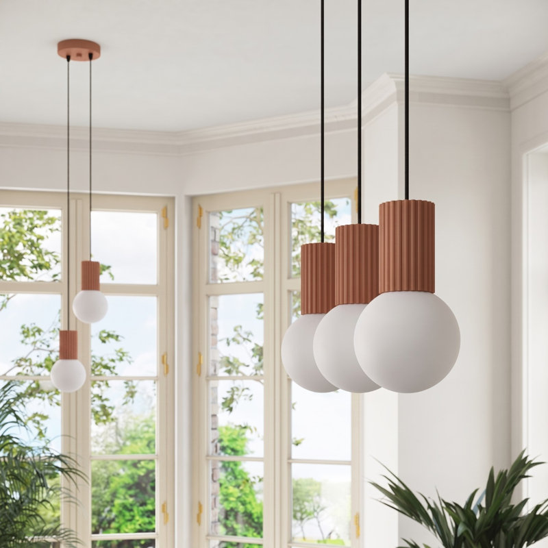 Halo - Light Brushed Nickel Pendant, 40x6x120 cm, Mocca, 3 Lights