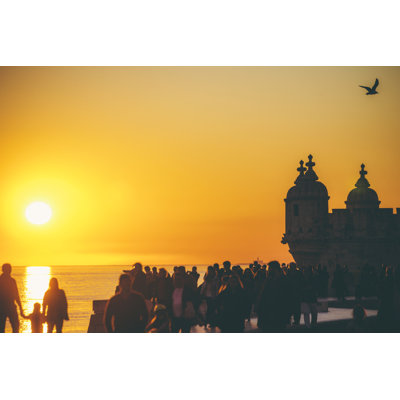 Lisbon Sunset, Belem by Peeterv - Wrapped Canvas Print