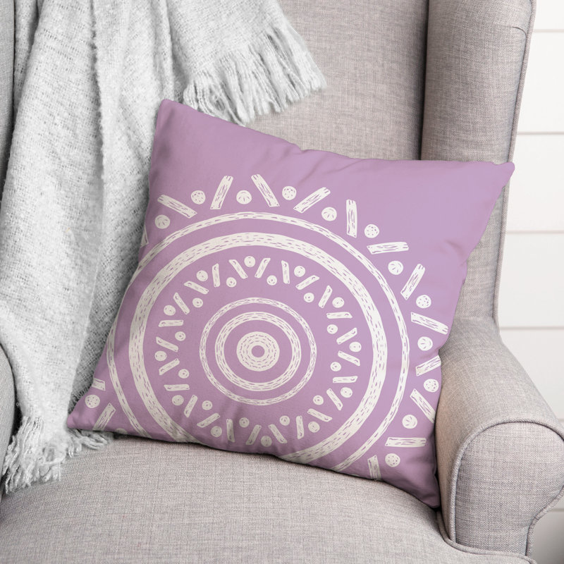 Medallion Outdoor Throw Pillow, Purple, 20" x 20"