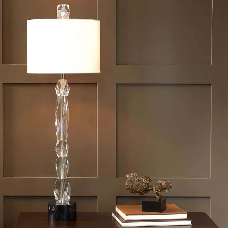 Facette Lamp W/Marble Base, Black