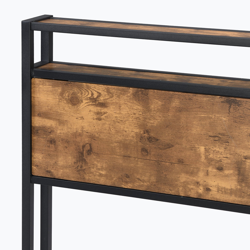 Lit en acier de style campagnard de 38,87 po avec tête de lit, Grand