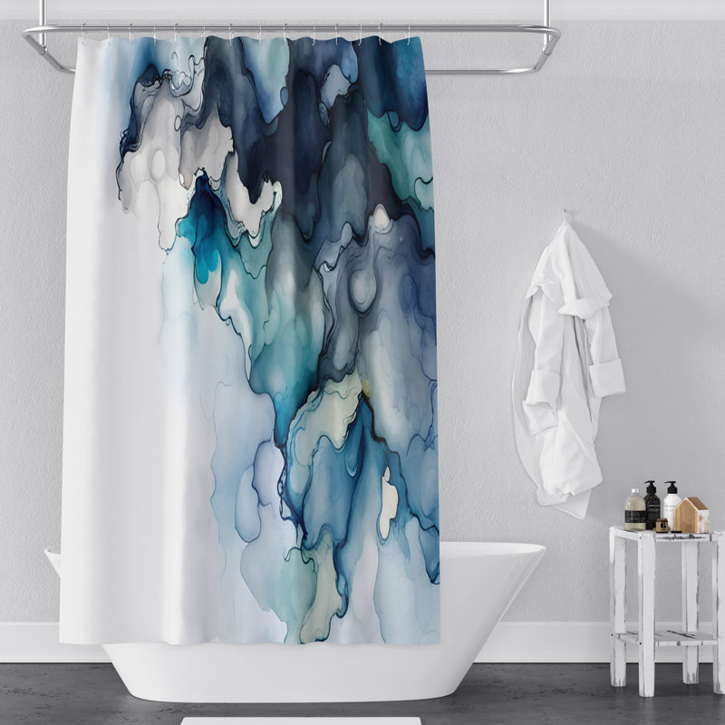 Rideau de douche abstrait Hariom, L 70 po x L 72 po