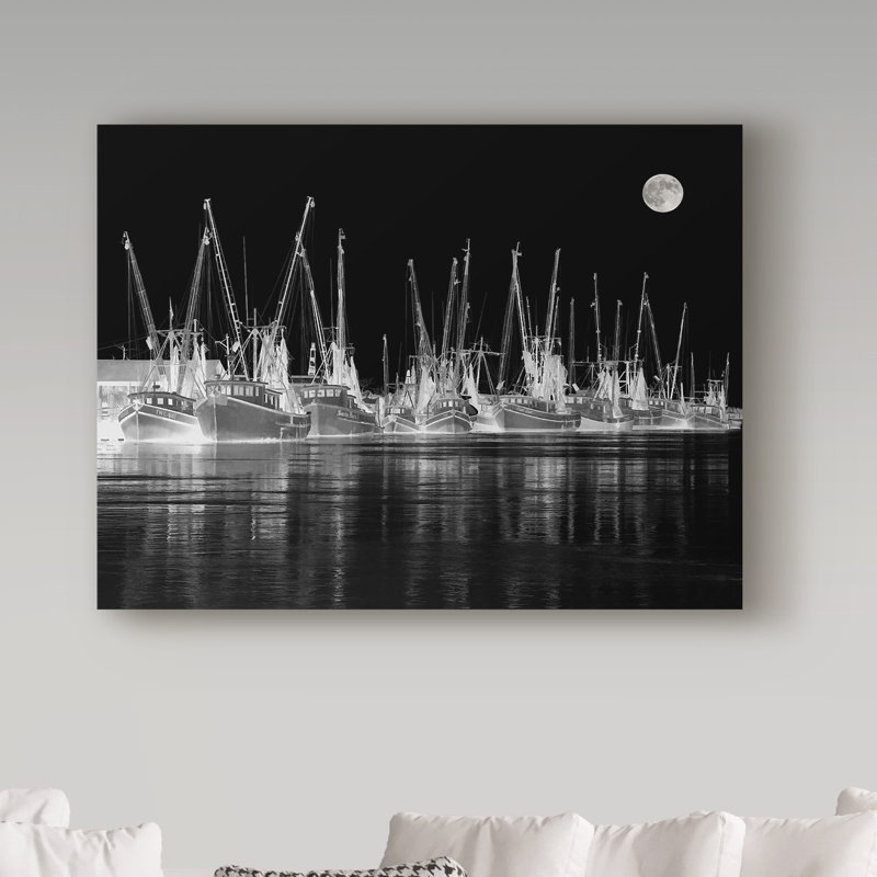 Garv 'Shrimp Boats Asleep' Graphic Art Print on Wrapped Canvas, 18" H x 24" W x 2" D