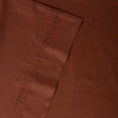 Luxury Comfort 300 Thread Count Deep Pocket Full Size Chocolate Cotton Sheet Set - Soft, Breathable, Wrinkle Resistant Bedding Set