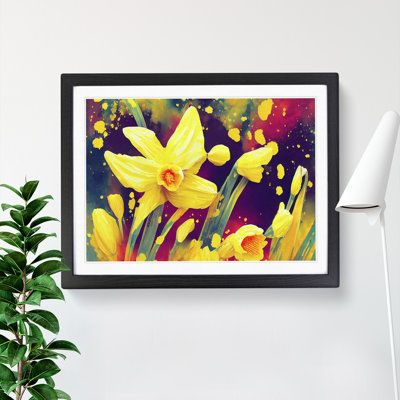 Daffodil Flower Splash - Single Picture Frame Print