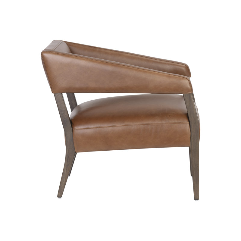 Carlyle Lounge Chair, Brown Genuine Leather