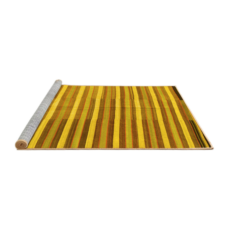 Hercule Washable Striped Indoor Rug, Round 6'
