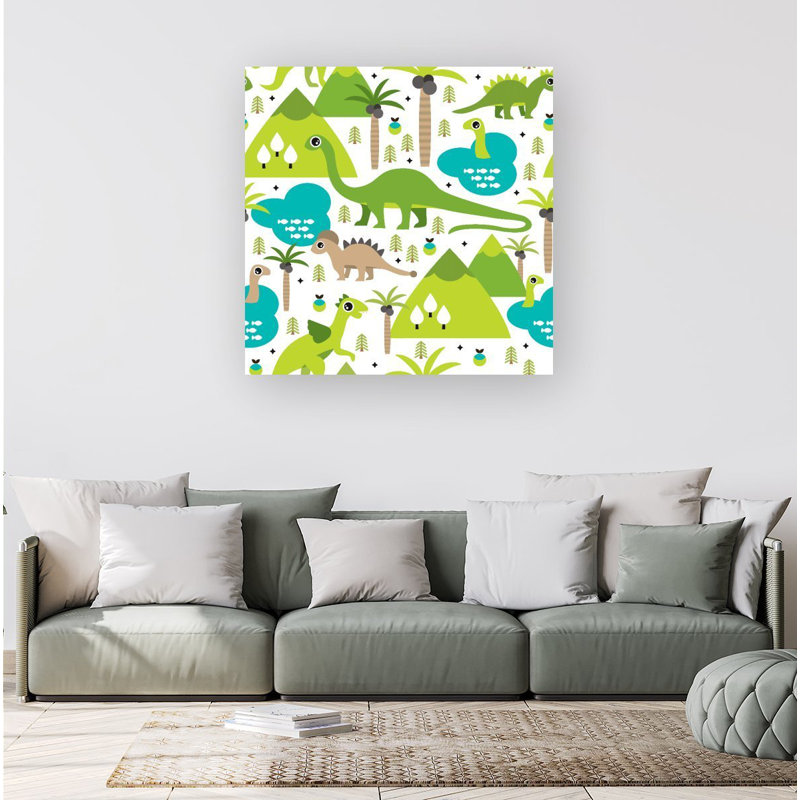 Baby Dinosaur Print - Wrapped Canvas Print